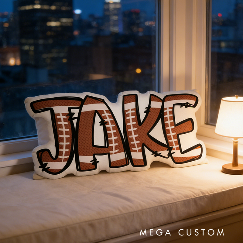 Personalized American Football Name Pillow for Unique Fan Decor