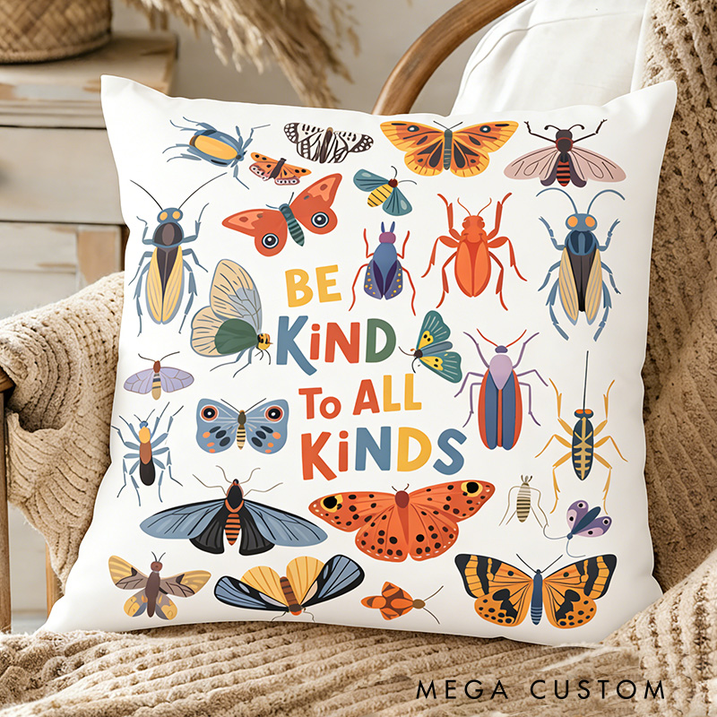 Personalized Retro Bugs Kid Pillow Vintage Entomologist Pillow Cute Insect Natural Kids Pillow Gift for Kid