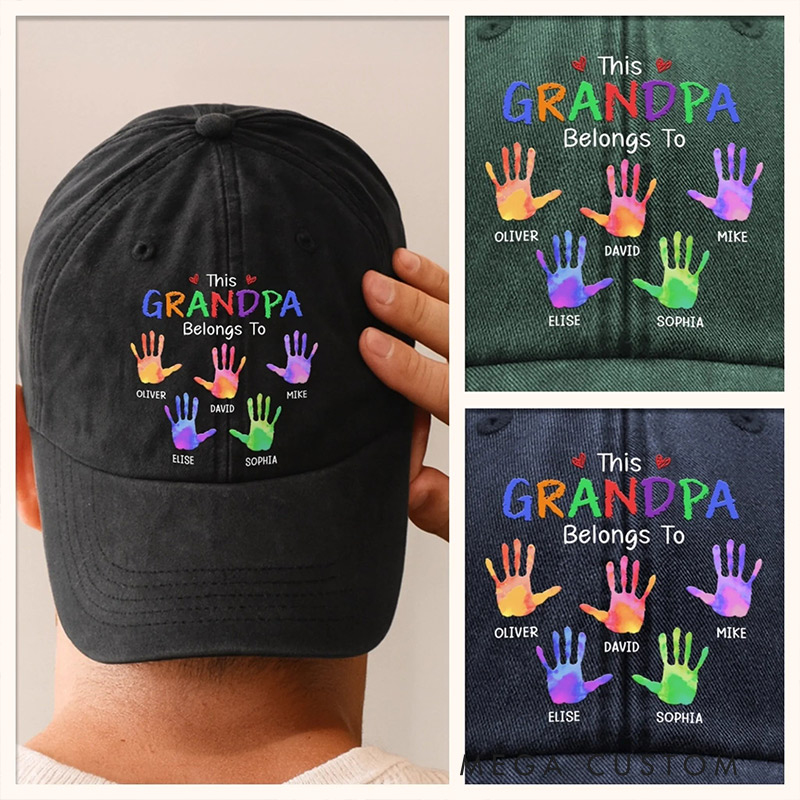 Personalized Vintage Washed Denim Baseball Cap US Grandpa You Are Our Joy Birthday Gifts for Grandpa Dad 