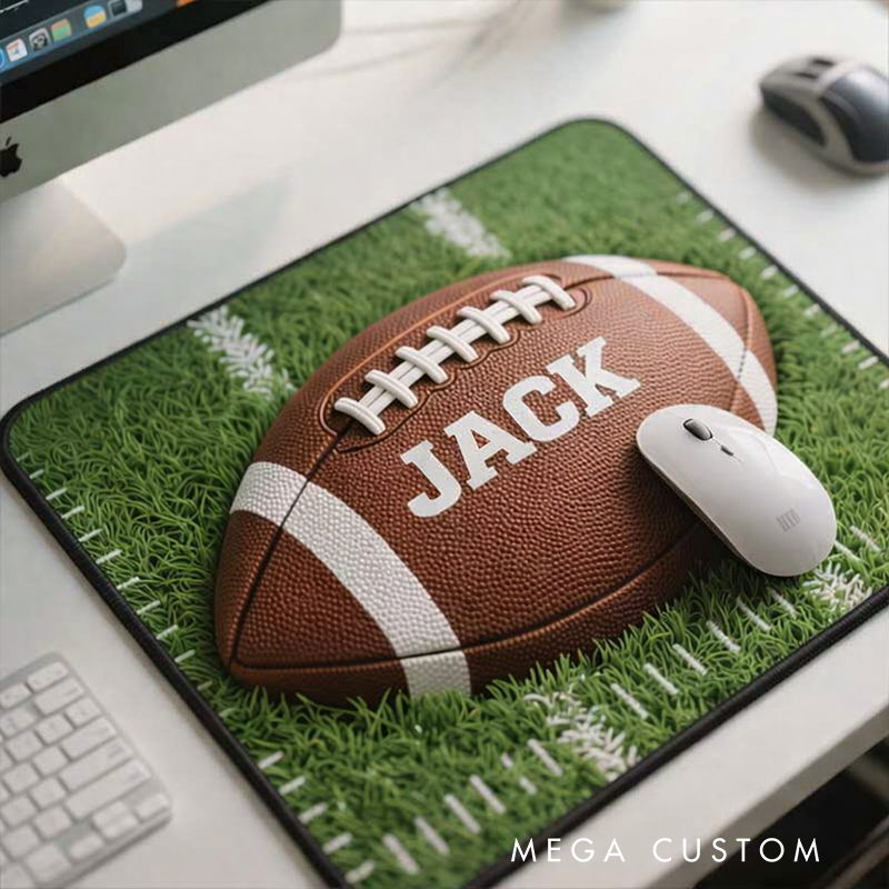 Personalized American Football Mouse Pad with Custom Name for Sports Enthusiasts