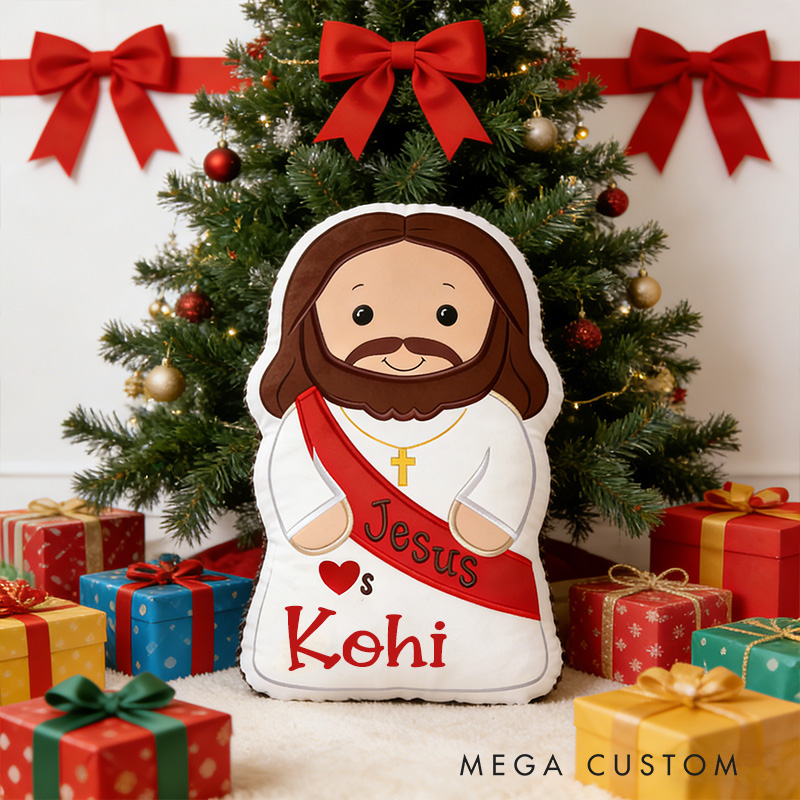 Personalized Jesus Loves Me Pillow with Custom Name Religious Gift Prayer Corner Faith Gift Graphic 3D Print Christian Jesus Pillow for Kids or Adults