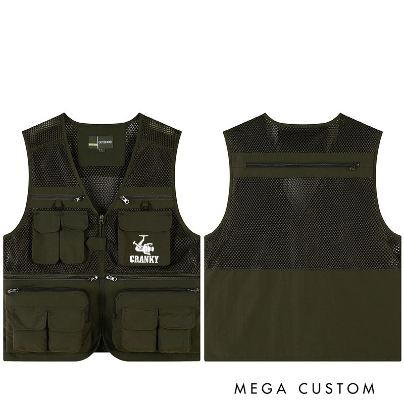 Personalized Funny Fishing Vest Fishing Reel Vest Fisherman Gift for Man Him Dad Husband