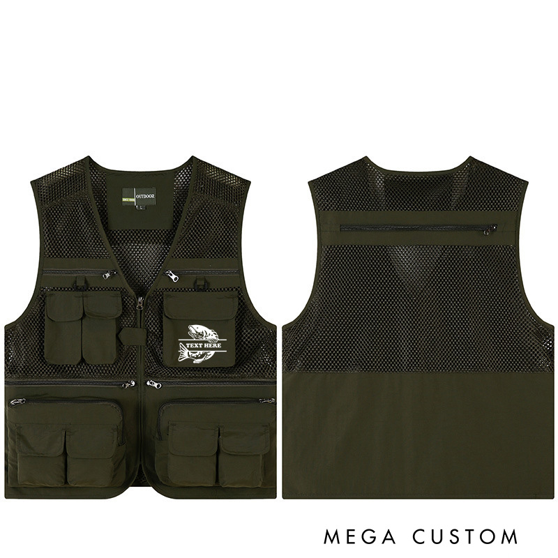 Personalized Fearless Angler Fishing Vest Funny Fishing Vest Outdoor Fishing Vest Fishing Gift for Men Husband