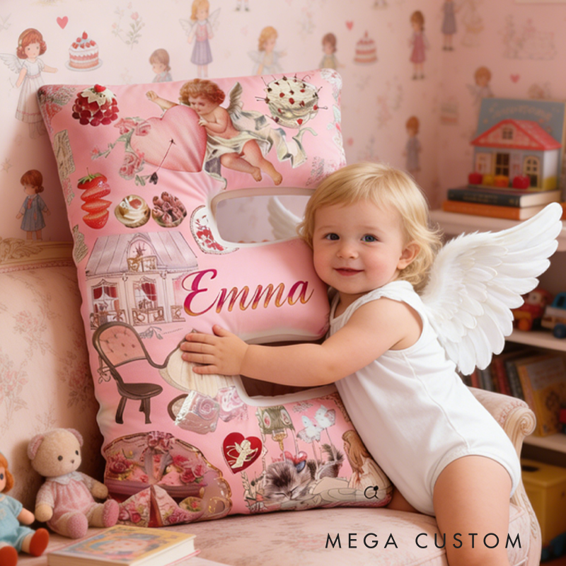 Personalized Retro Valentine's Day Initial with Name Graphic 3D Print Pillow Valentine's Day Gifts Funny Gifts