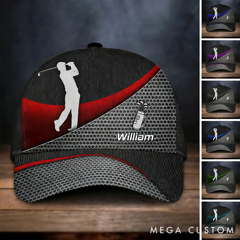 Personalized Golf Cap Featuring Custom Name and Stylish Design Options