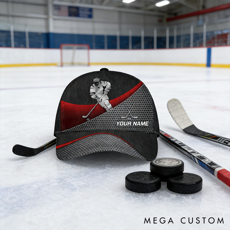 Personalized Ice Hockey Cap with Custom Name and Design Options