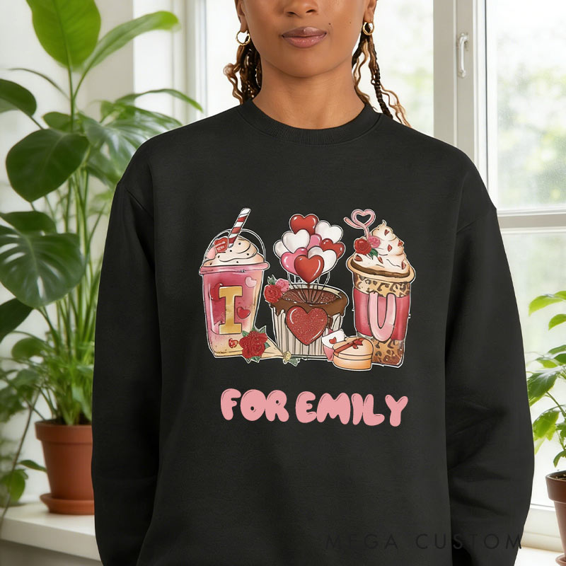 Personalized I love you Valentines Day Gift Sweatshirt for Baking Lovers