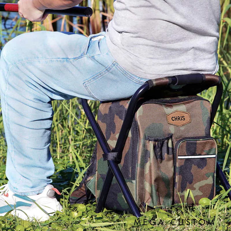 Personalized Cooler Chair Embroidery Backpack Custom Outdoor Lovers Gifts Fishing Gifts for Men Portable Seat Mens Outdoor Gift