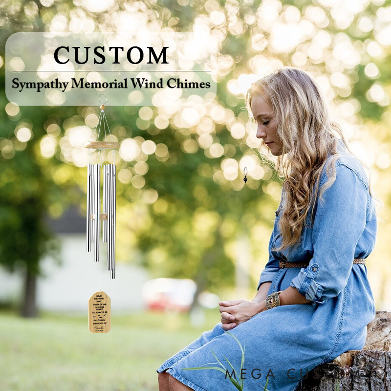 Personalized Wind Chimes for Outside Deep Tone Memorial Wind Chimes for Loss of Loved one Bereavement Sympathy Gifts in Memory of a Loved one 