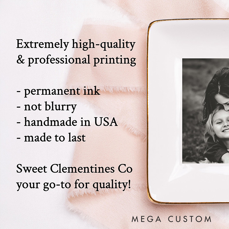 Personalized Photo Trinket Tray Photo Gifts for Mothers Day Gift Mom Ring Dish Jewelry Storage Gifts for Mom Photo Gift Photo Trinket Dish