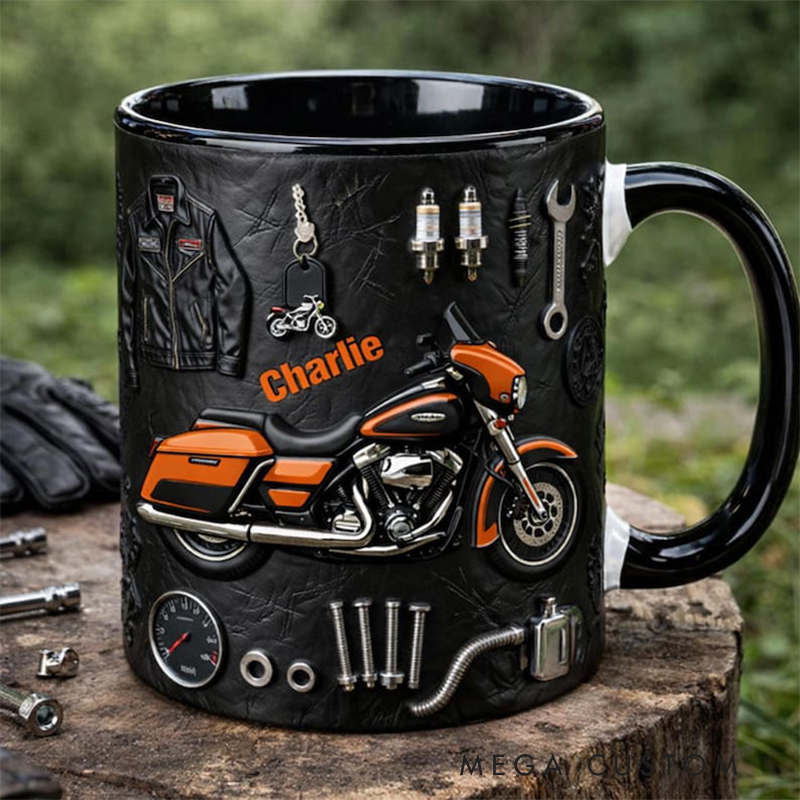 Personalized Biker Gifts Custom Name Motorcycle Mug Color Inside Coffee Cup for Men Motor Racer Rider Gift