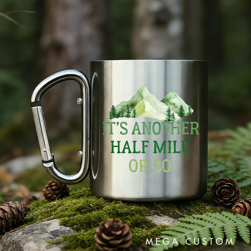 Personalized Mountain Mug Trail Hiking Backpacker Mountain Climber Mug Hikers Carabiner Cup Gift for Outdoor Adventure Lover