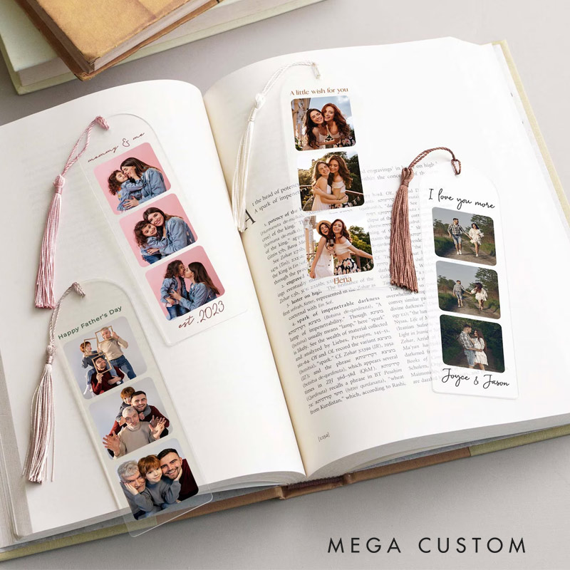 Personalized Bookmark with Picture Valentines Day Gift Reading Gift Acrylic Bookmark for Reading Lovers 