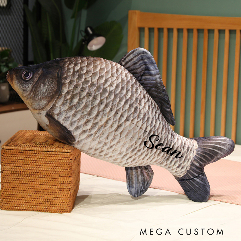 Personalized Fish-Shaped Pillow Simulated Fish Pillow Outdoor Gift for Fishing Lover