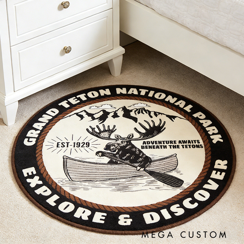 Personalized National Park Adventure Rug Outdoor Hiking Nature Rug Outdoors Adventure Gift