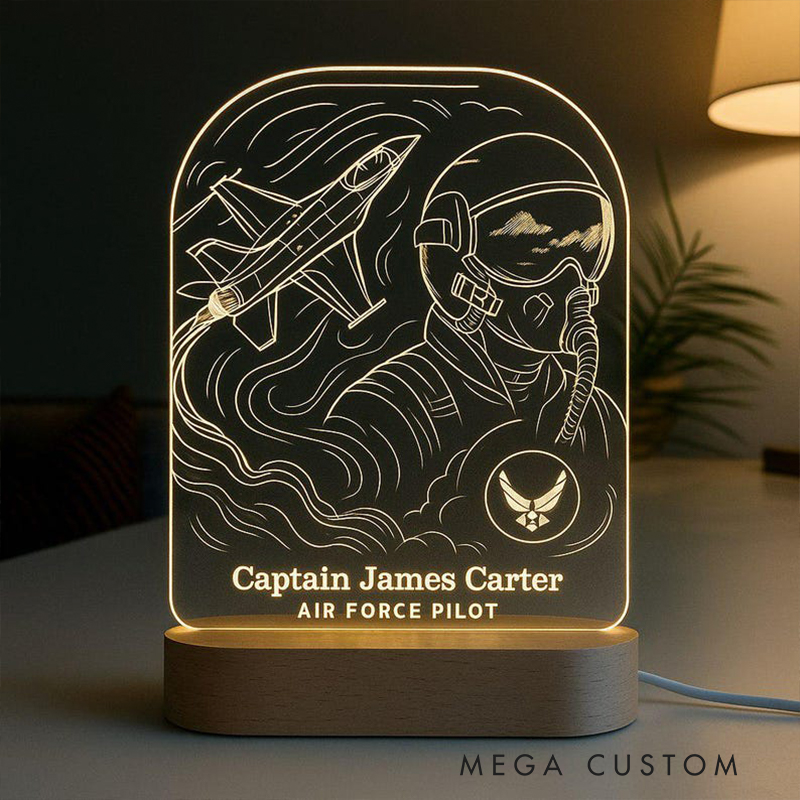 Personalized LED Gifts Custom Name Profession Night Light Acrylic Lamp for Police Firefighter Chef Teacher Nurse Office Decor