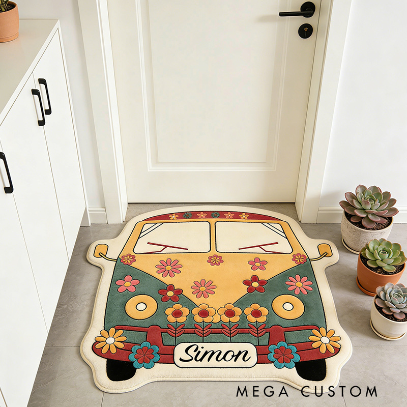 Personalized Flower Camping Vehicle Rug Outdoor Camping Nature Rug Outdoors Adventure Camping Gift