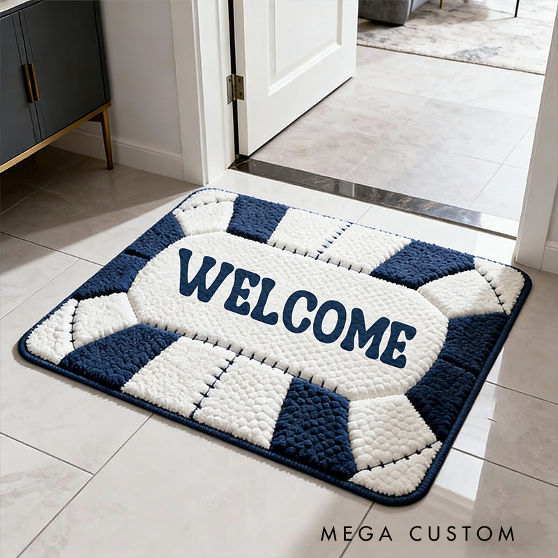 Personalized Soccer Rug with Custom Name and Unique Design