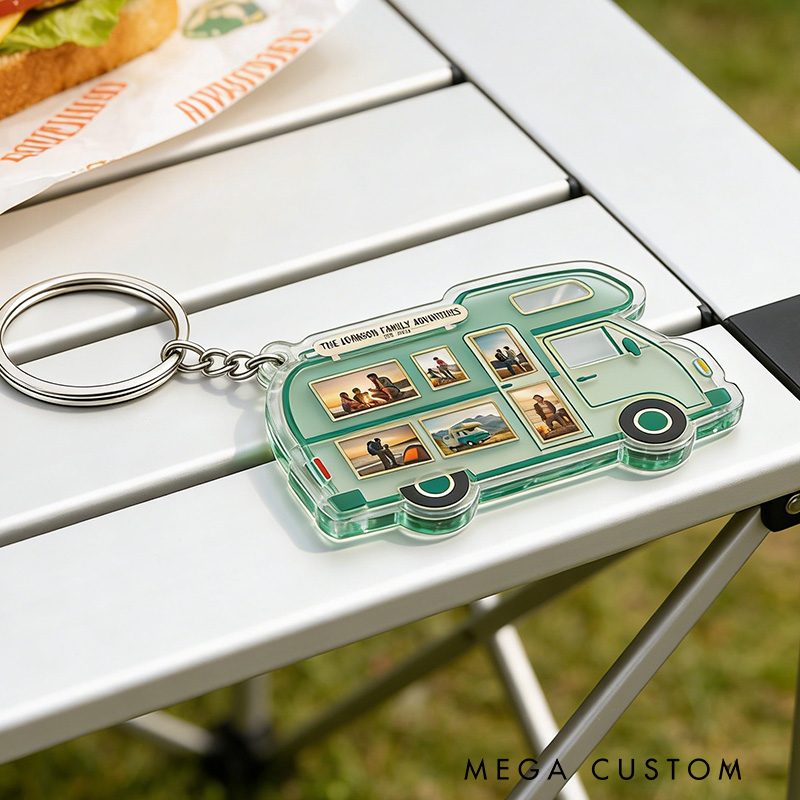 Personalized Custom Family Adventure Keychain Family Camping Commemorative Keychain Gift for Camping Lover