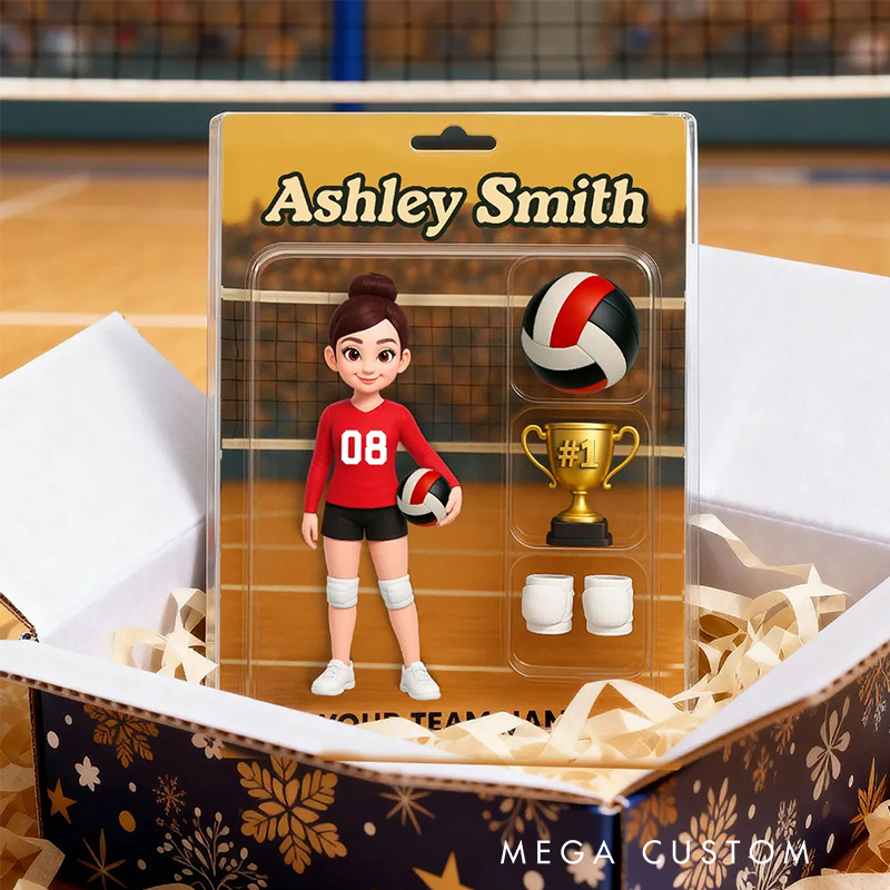 Personalized 3D Effect Volleyball Player Acrylic Block Plaque with Custom Name and Team for Volleyball Enthusiasts