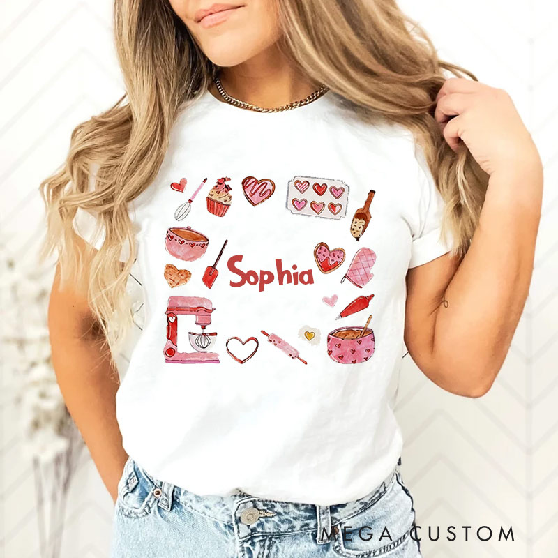 Personalized Baker Valentine Shirt Sweet Valentine Gift for Baking Lovers