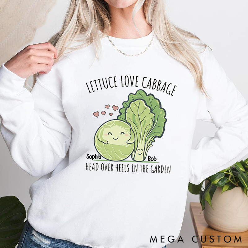 Personalized Lettuce Love Cabbage Gardening Classic Sweatshirts Cute Valentine Gardening Lover Gift