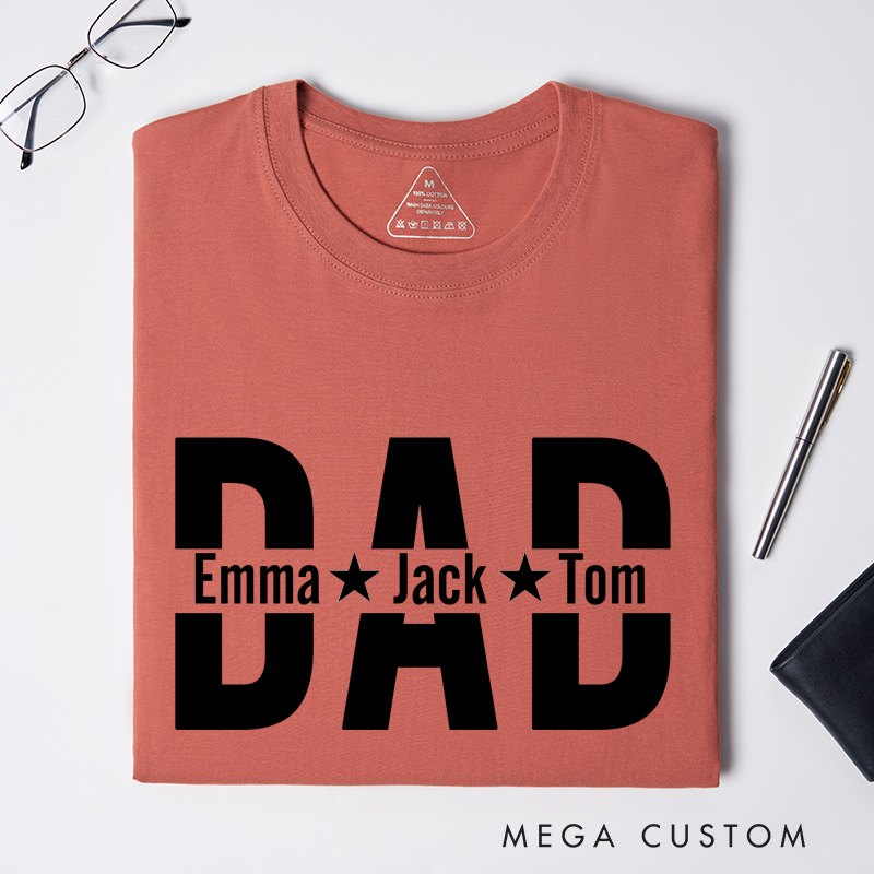 Personalized Dad Shirt With Kids Names Custom Dad T-Shirt Personalized Dad Shirt Father's Day Shirt New Dad Shirt Daddy Shirt Birthday Gift Dad Tee