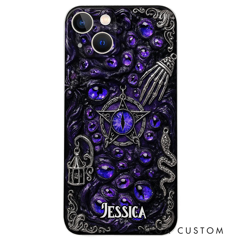 Personalized 2D Flat Gothic Pentacle Witchy Vibe Phone Case Magic Lover iPhone Case Witchcore Gift