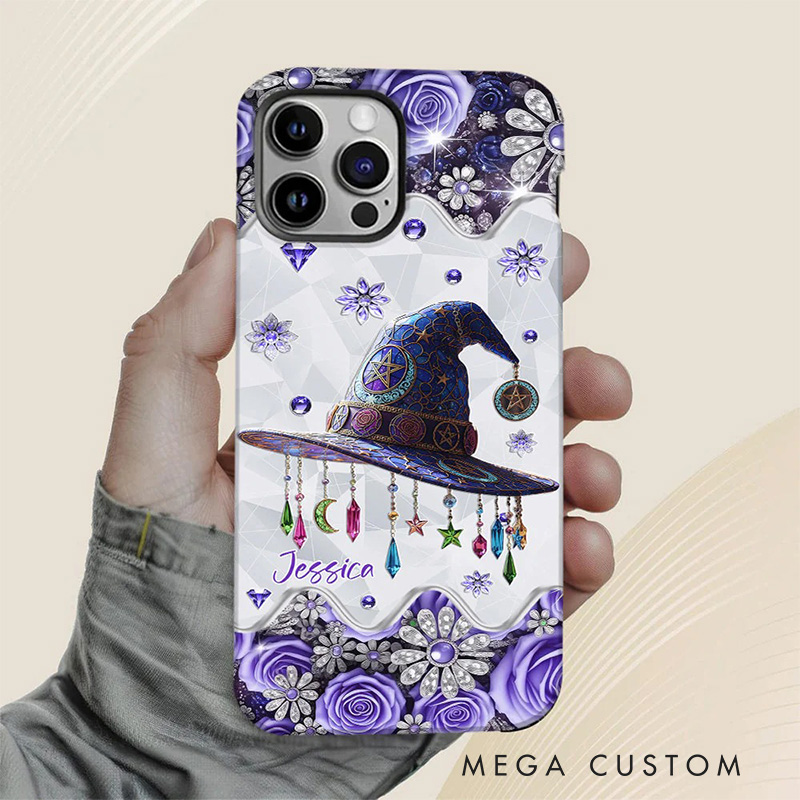 Personalized 2D Flat Gothic Witch Hat Phone Case Magic Lover iPhone Case Witchcore Gift