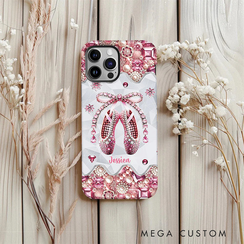 Personalized 2D Flat Love Ballet Phone Case Dance Lover iPhone Case Ballet Gift
