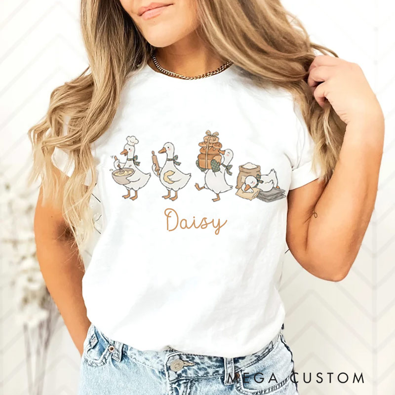 Personalized Baking Goose shirt Funny Baker Shirt Sourdough Gift Cute Chef Shirt for Baking Lovers