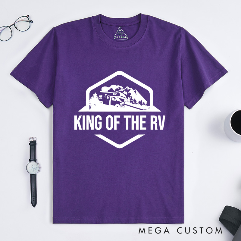 Personalized King of the Rv T-Shirt Funny Camping Shirt Rv Road Trip Gift Outdoor Camping Adventure