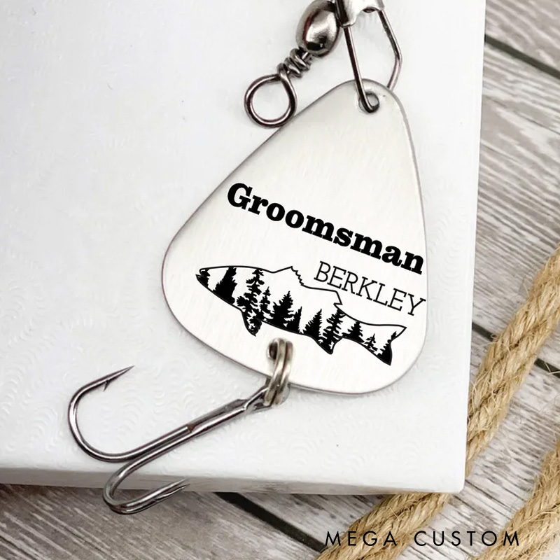 Personalized Groomsman Fishing Lure Wedding Husband Gift for Outdoor Fishing