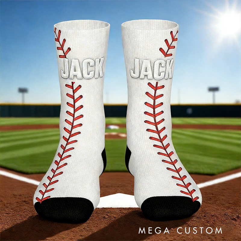 Personalized Baseball Socks with Custom Name for Sports Enthusiasts