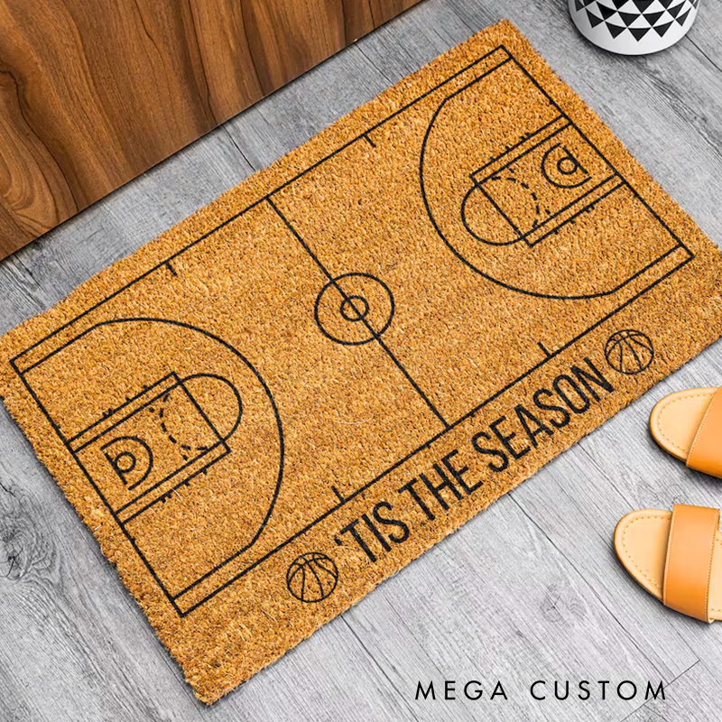 Personalized Basketball Court Doormat with Custom Design for Sports Fans