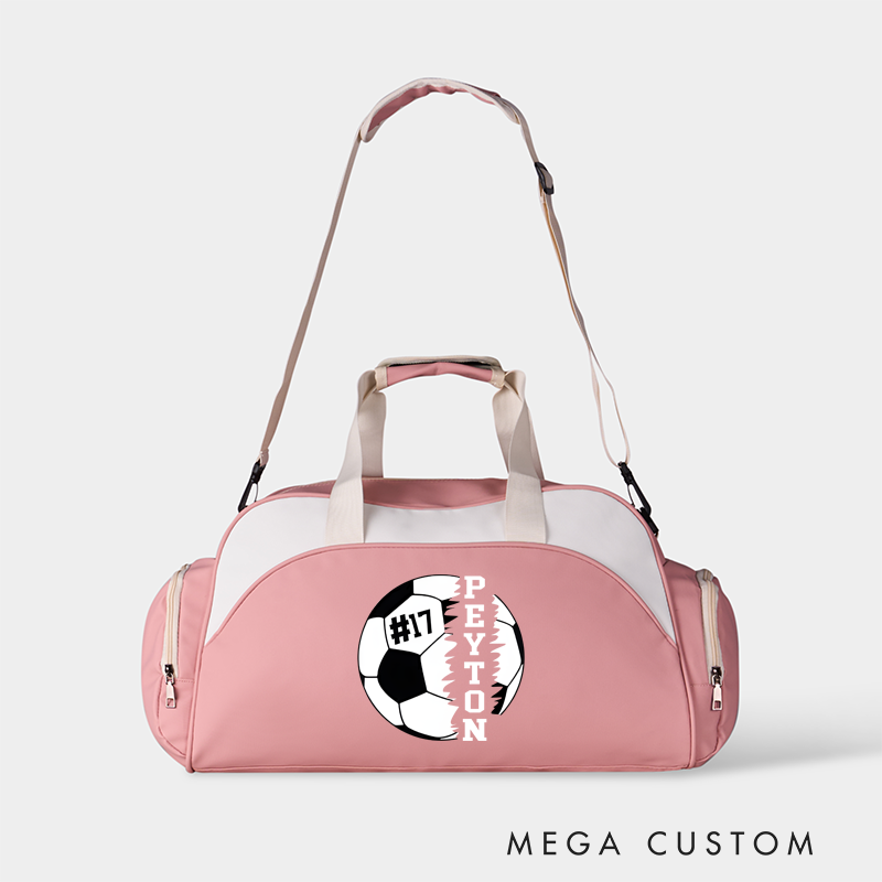 Personalized Soccer Duffel Bag with Custom Name and Number Design