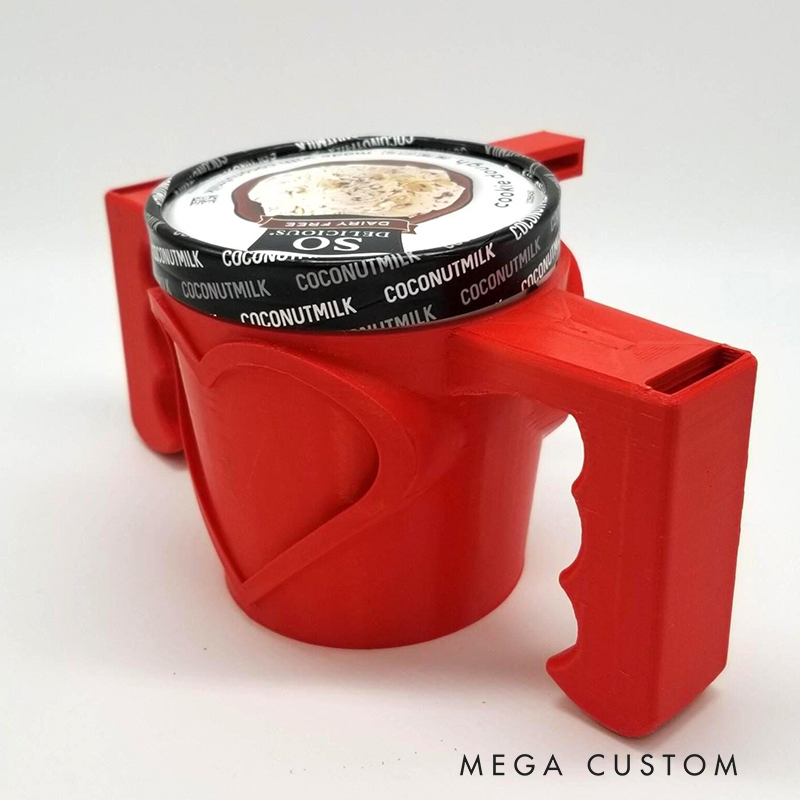 Personalized Heart Ice Cream Cozy for Two with Spoon Slots for Mom Kids