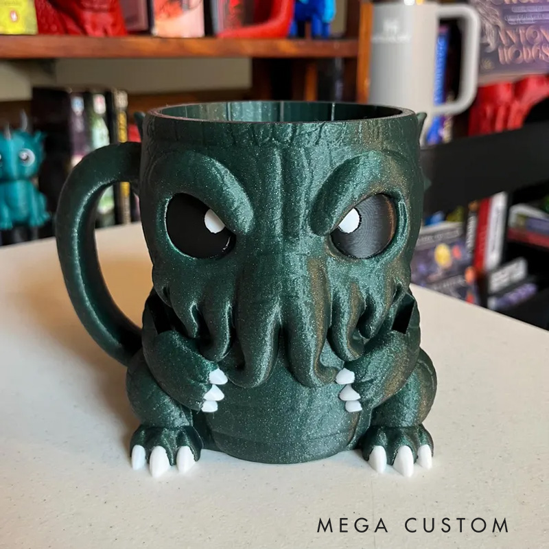 Personalized Cthulhu Movie Ice Cream Pint Holder with Spoon Slots Eco-Friendly 3D Print for Movie Lovers