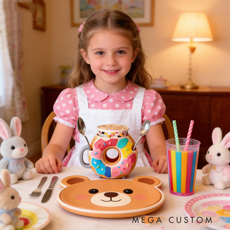 Personalized Adorable Donut Ice Cream Cozy Pint Holder 3D Printed with Spoon Slots for Mom Kids Ice Cream Lover