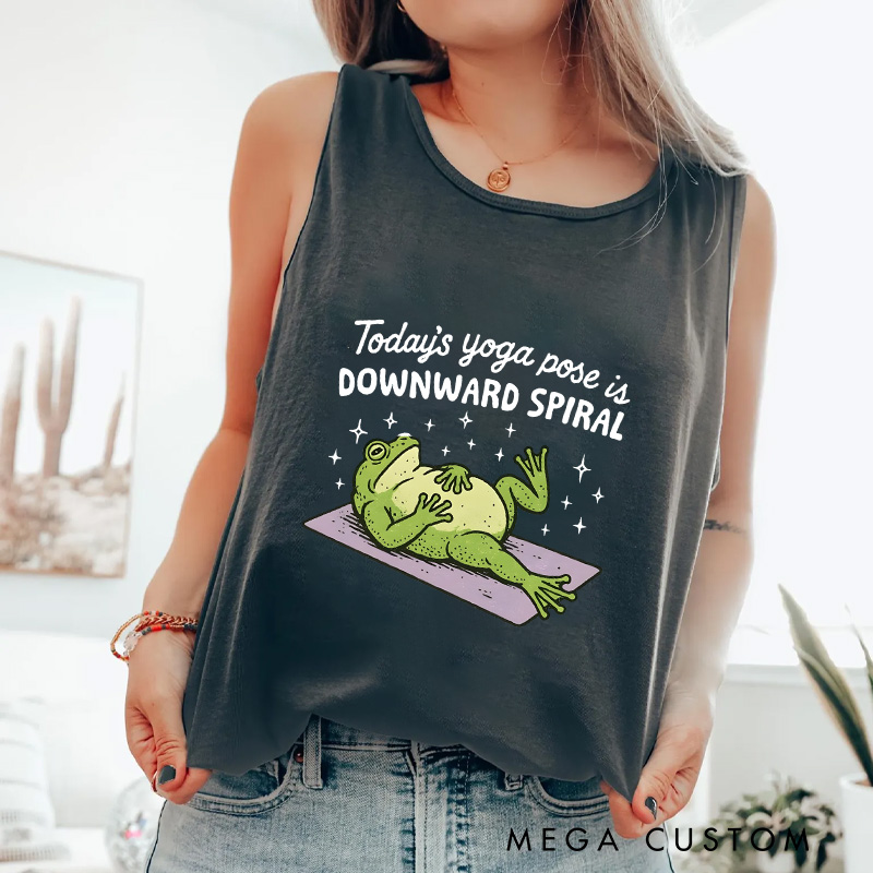 Personalized Funny Yoga Tank Tops Gym Workout Frog Humor Tank Tops Yoga Gifts for Her Yourself