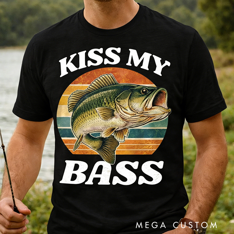 Personalized Funny Fishing T-Shirt Fisherman Gift for Husband Him Outdoor Fishing Gift