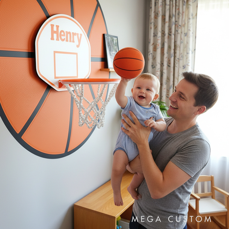 Personalized Mini Basketball Hoop Custom Name Indoor Wall Mounted Hoop for Kids & Teens Perfect for Basketball Fans