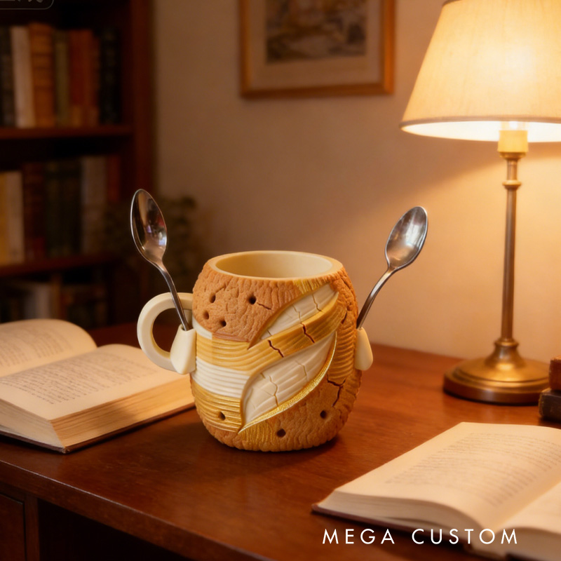 Personalized Adorable Bread Ice Cream Cozy Pint Holder 3D Printed with Spoon Slots for Mom Kids Ice Cream Lover