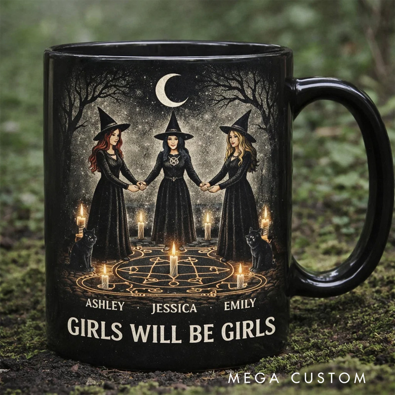 Personalized Girls Will Be Girls Magical Mug Coffee Mug Magic Lover Mug Witchcore Gift Coffee Mug