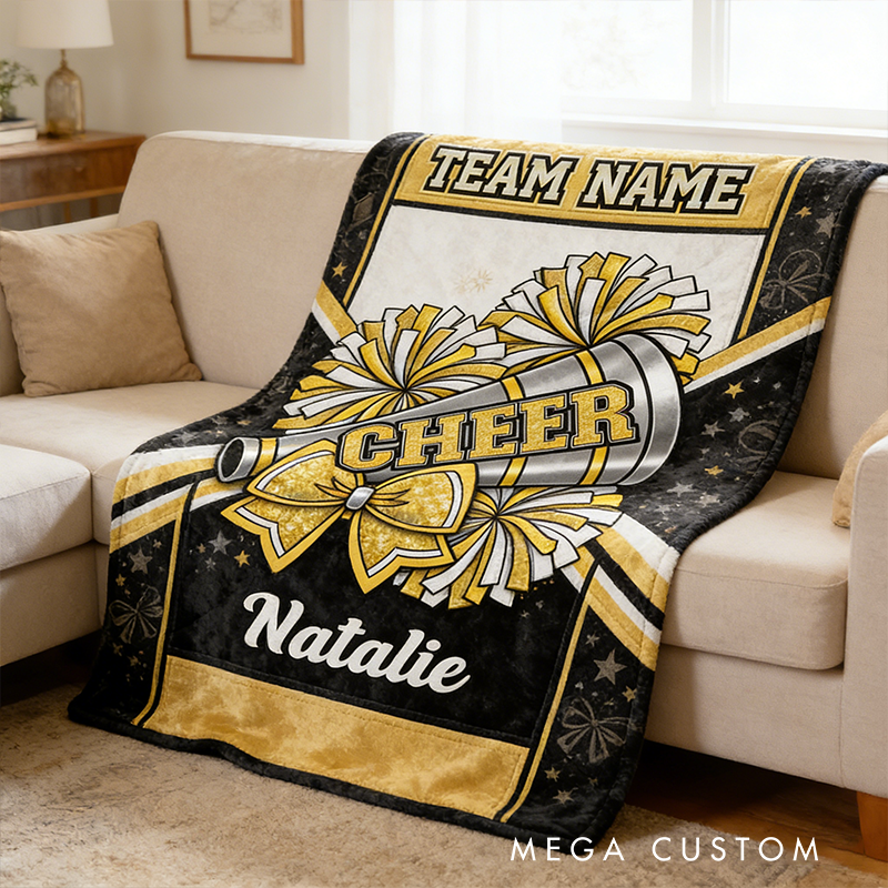 Personalized Cheerleading Blanket with Custom Name and Team Design
