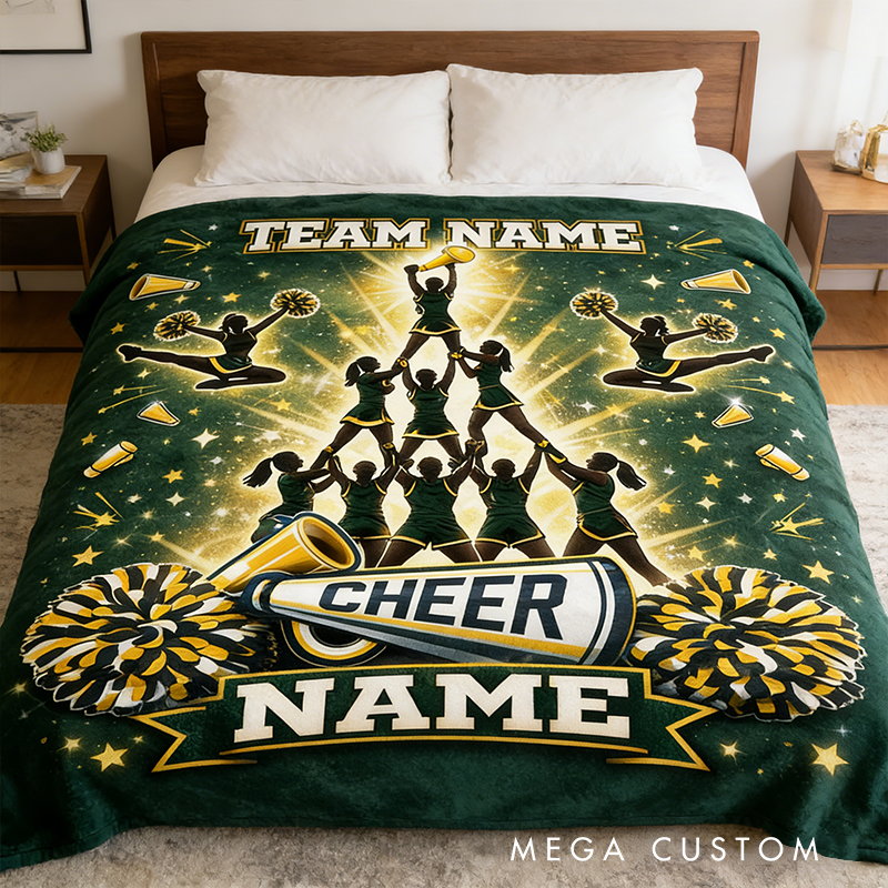 Personalized Cheerleading Team Blanket with Custom Name for Ultimate Spirit