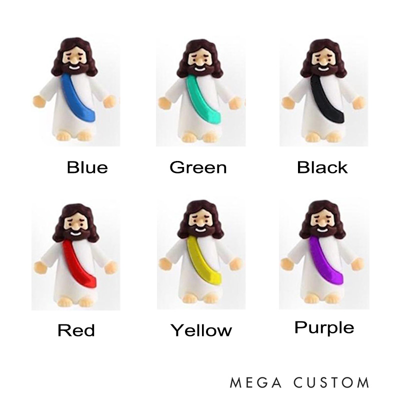 Personalized Mini Jesus Figures with Sash Jesus Love You and Custom Name Multiple Colors 3D Printed Decor Religious Gift Faith Gift Jesus Lover Gift