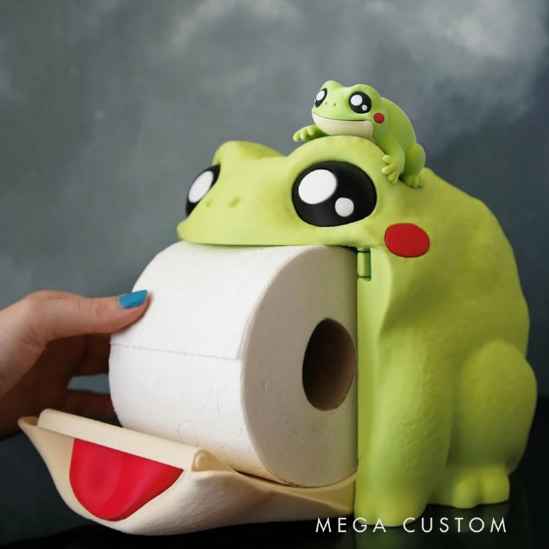 Personalized Adorable Frog Toilet Paper Dispenser 3D Printed Toilet Paper Holder for Mom Family Gift