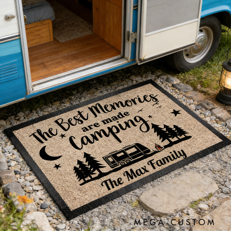 Personalized Campsite Doormat Rv Camping Mat Camping Memories Doormat Gifts for Campers Lover