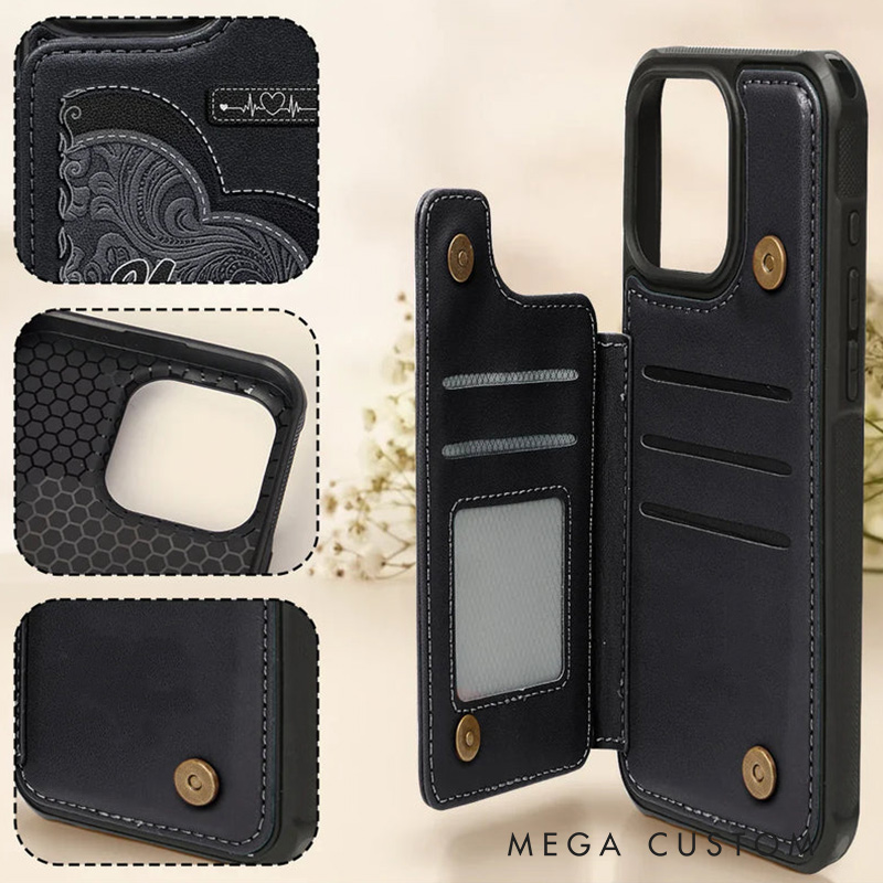 Personalized Leather Flip Wallet Phone Case Grandma's Mom's Little Sweethearts Gift for Grandma Mother's Day Gift